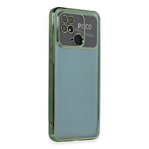 Redmi 10C K�l�f Razer Lensli Silikon - Ye�il