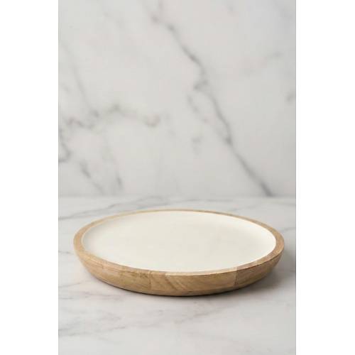 Mango Agac� Servis Taba�� & Sunum Taba�� 25 Cm Krem