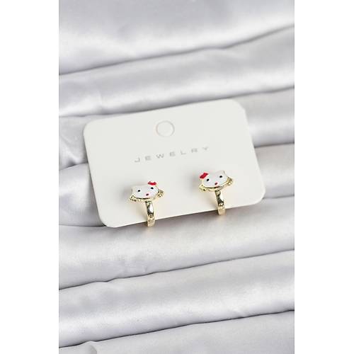 Gold Renk Kedi Model Mineli �ocuk K�pe