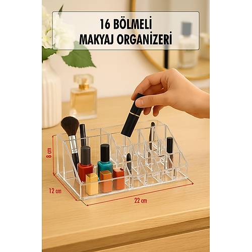 �effaf 16 B�lmeli Makyaj Organizeri D�zenleyici 12�22�8 cm