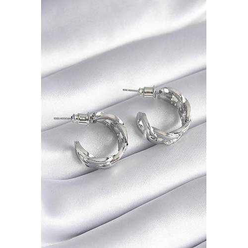 Pirin� G�m�� Renk Zirkon Ta�l� Zincir Model Kad�n K�pe