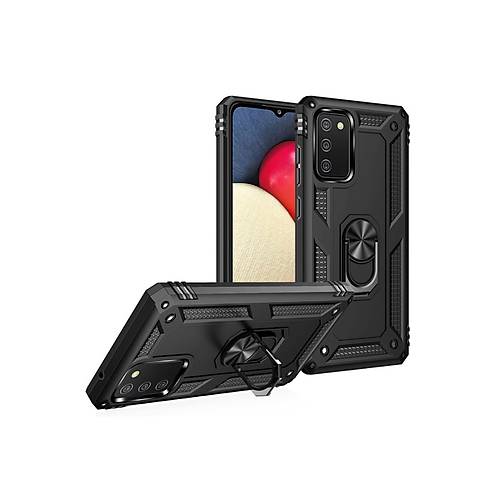 Galaxy A03S K�l�f Sofya Y�z�kl� Silikon Kapak - Siyah