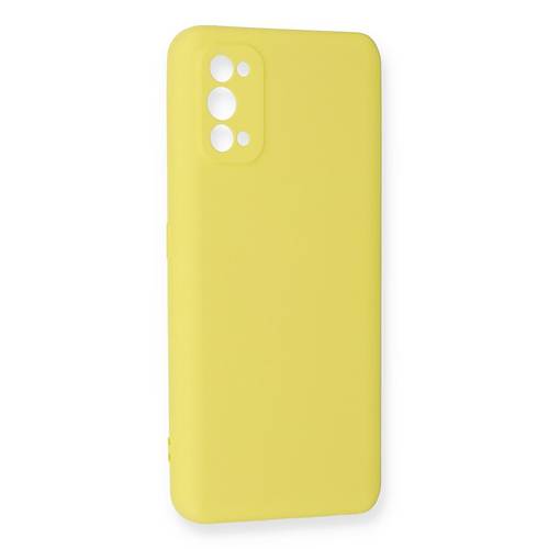 Realme 7 Pro K�l�f Nano i�i Kadife Silikon - Sar�