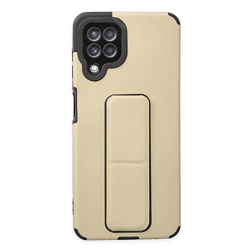 Galaxy A22 K�l�f Mega Standl� Silikon - Gold