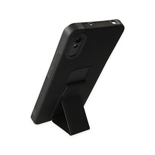 Redmi 9A K�l�f Mega Standl� Silikon - Siyah