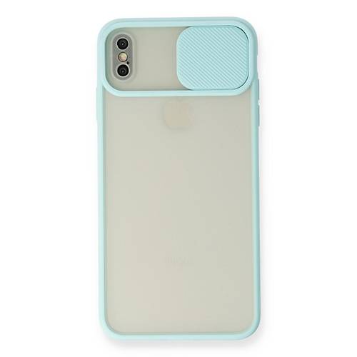 iPhone X K�l�f Palm Buzlu Kamera S�rg�l� Silikon - Turkuaz