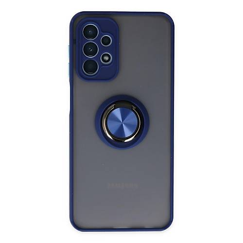Galaxy A23 4G K�l�f Montreal Y�z�kl� Silikon Kapak - Lacivert