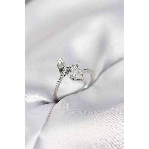 Bal�k Kuyru�u Model G�m�� Renk Zirkon Ta�l� Kad�n Y�z�k