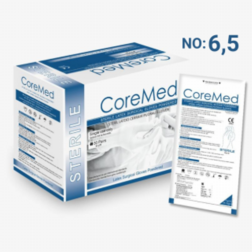 Steril Cerrahi Eldiven - 6,5 Numara - Pudral� - Lateks