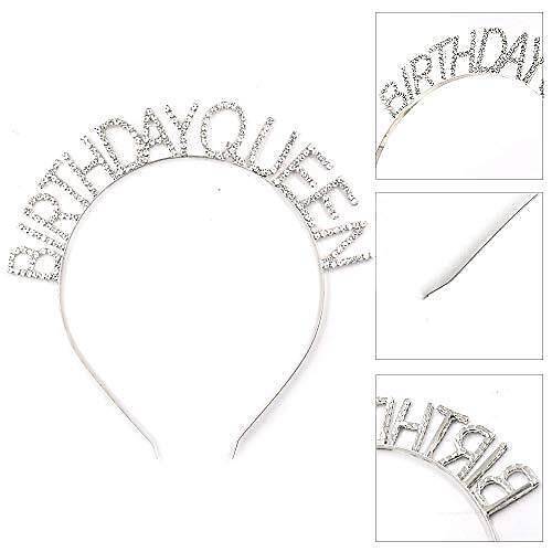 G�m�� Renk Kristal Ta�l� Parlak Birthday Queen Yaz�l� Krali�e Ta� 16x17 cm