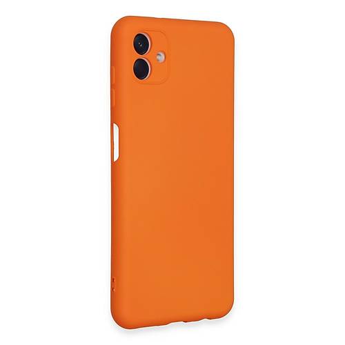 Galaxy A04E K�l�f Nano i�i Kadife Silikon - Turuncu
