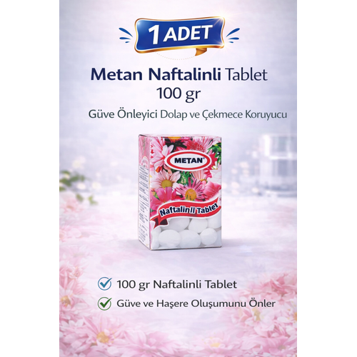 Metan Naftalinli Tablet 100 gr G�ve �nleyici Dolap ve �ekmece Koruyucu 1 Adet