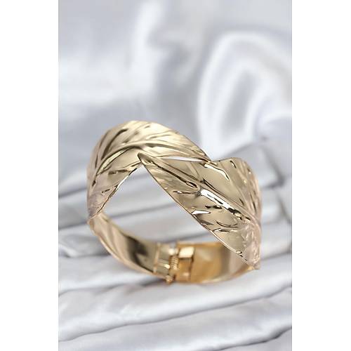 Pirin� Gold Renk Yaprak Model Kad�n Bileklik