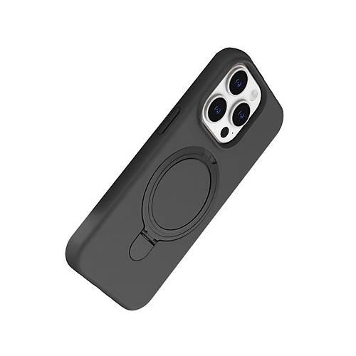 iPhone 15 Pro Max Regal Magsafe Standl� Kapak - Titan Gri