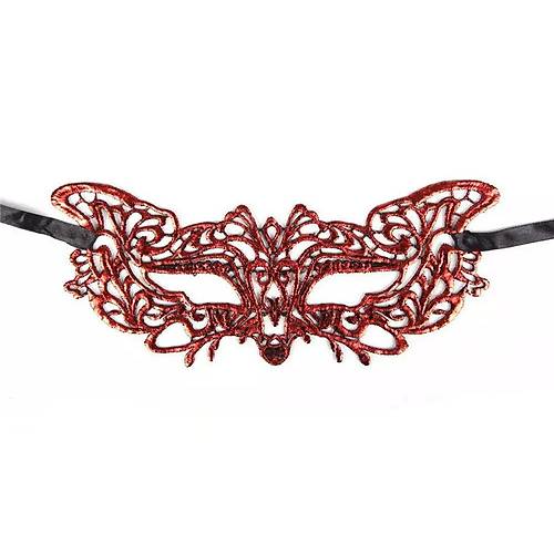 K�rm�z� Dantel Masquerade Maskesi 9 No