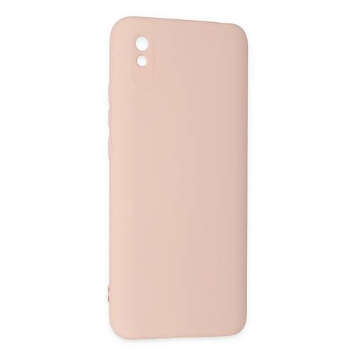 Redmi 9A K�l�f Nano i�i Kadife Silikon - Pudra