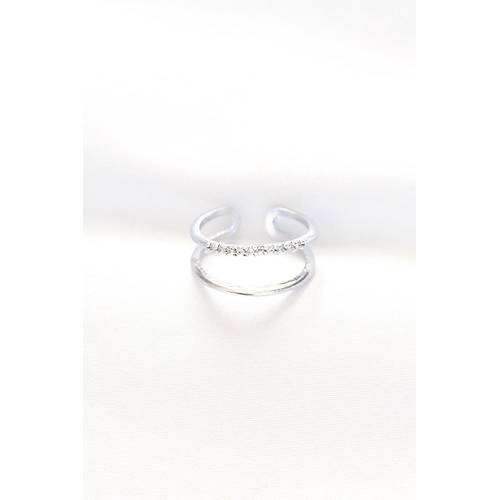 2li G�r�n�ml� Su Yolu Tasar�ml� Silver Renk Ayarlanabilir Y�z�k