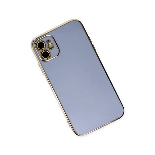 iPhone 12 K�l�f Volet Silikon - Mavi