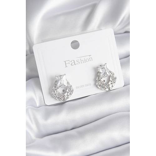 Pirin� G�m�� Renk Zirkon Ta�l� Kad�n K�pe