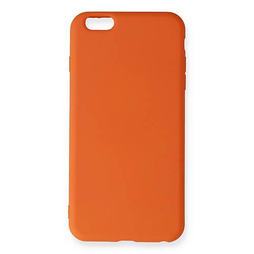 iPhone 6 Plus K�l�f Nano i�i Kadife Silikon - Turuncu