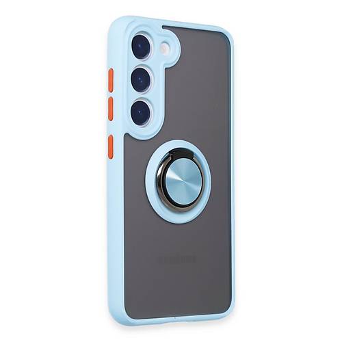 Galaxy S23 K�l�f Montreal Y�z�kl� Silikon Kapak - Buz Mavi