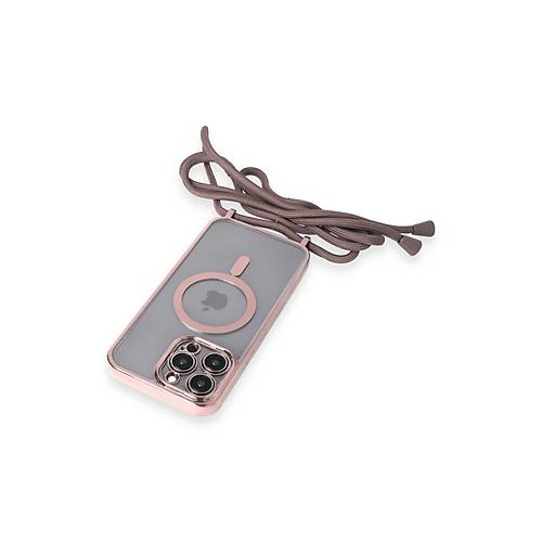iPhone 12 Pro Max K�l�f Divo Lazer Ask�l� Magsafe Kapak - Pembe