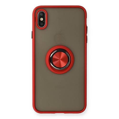 iPhone X K�l�f Montreal Y�z�kl� Silikon Kapak - K�rm�z�