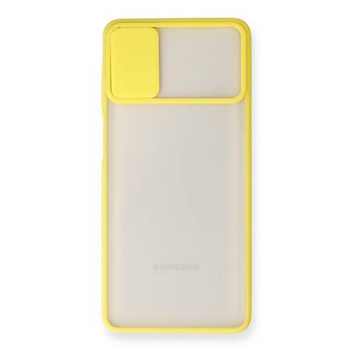 Galaxy M51 K�l�f Palm Buzlu Kamera S�rg�l� Silikon - Sar�