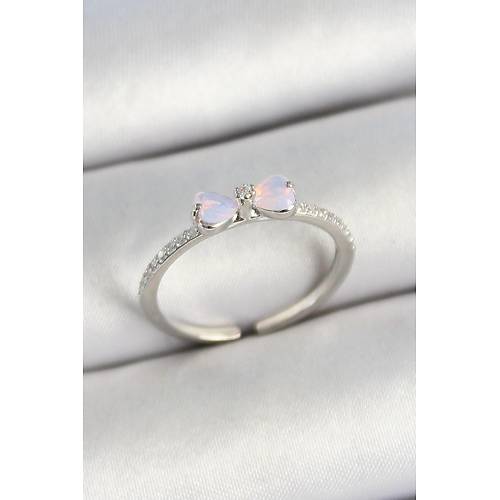 Pirin� Fiyonk Fig�rl� Zirkon Ta�l� Gold Renk Ayarlanabilir Kad�n Y�z�k