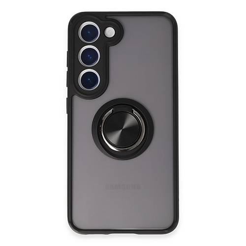 Galaxy S23 K�l�f Montreal Y�z�kl� Silikon Kapak - Siyah