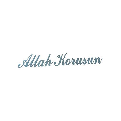 Allah Korusun Yaz�l� Oto Sticker Gri 14x3cm