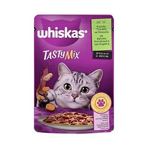 Pouch Tastymix Sos ��inde Kuzulu Tavuklu ve Havu�lu Yeti�kin Kedi Konservesi 12 Adet 85 Gr
