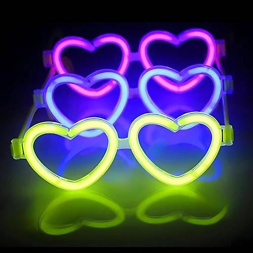 Glow Kalpli Fosforlu G�zl�k 6�l� Renkli Set � Neon Parti