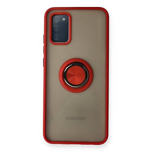 Galaxy A02S K�l�f Montreal Y�z�kl� Silikon Kapak - K�rm�z�