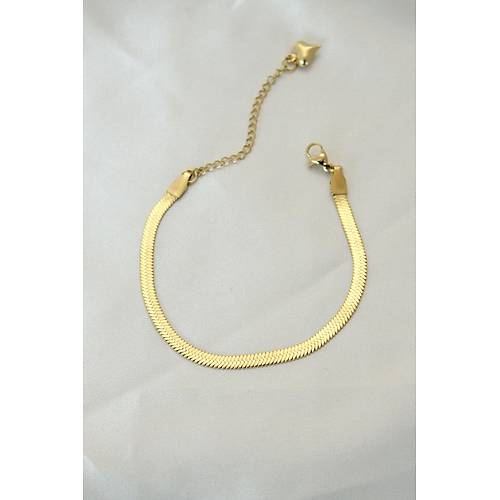 316L �elik Gold Renk �talyan Zincirli Bileklik