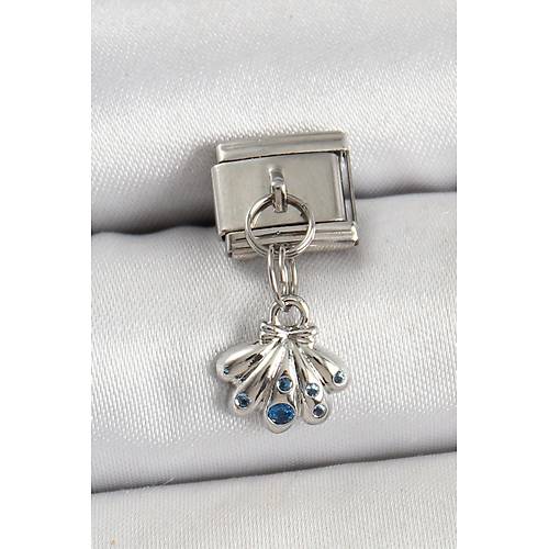 316L �elik Sallant�l� Fiyonklu Buket Model G�m�� Renk Nomination Charm