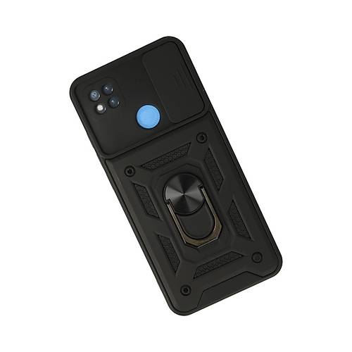 Redmi 9C K�l�f Pars Lens Y�z�kl� Silikon - Siyah