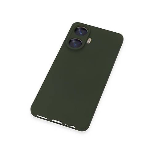 Realme C55 K�l�f Nano i�i Kadife Silikon - Koyu Ye�il