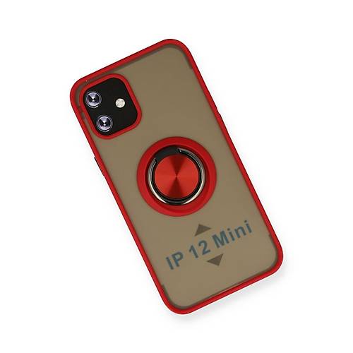 iPhone 12 K�l�f Montreal Y�z�kl� Silikon Kapak - K�rm�z�
