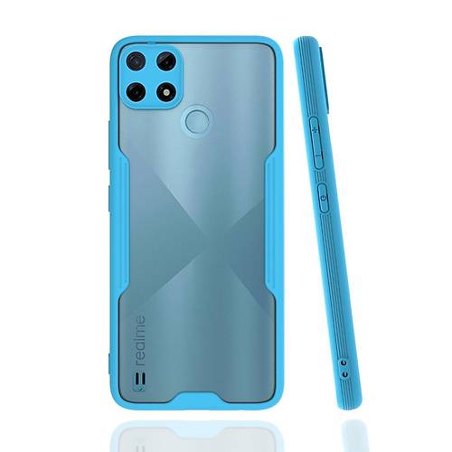 Realme C25Y K�l�f Platin Silikon - Mavi