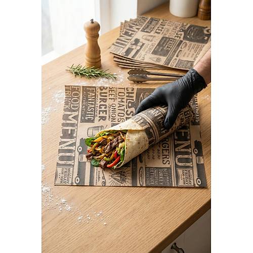 Vintage Tasar�m Servis Sunum Ka��d� & Ya�l� Ka��t Seti (35x24 cm)