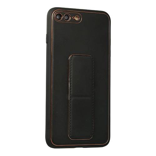 iPhone 7 Plus K�l�f Coco Deri Standl� Kapak - Siyah
