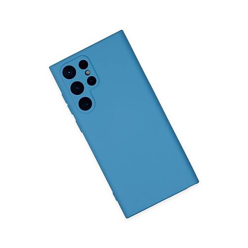 Galaxy S22 Ultra K�l�f Nano i�i Kadife Silikon - Mavi