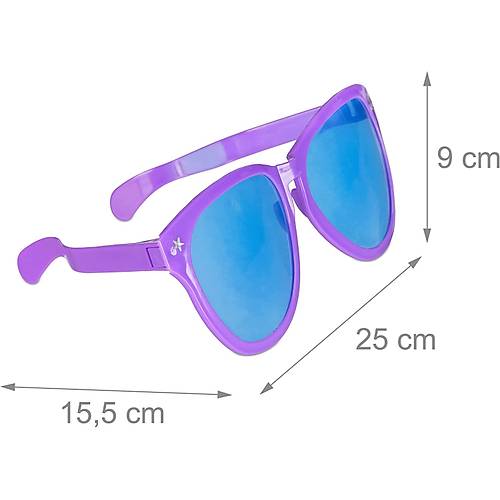 B�y�k Parti G�zl��� Rengarenk 12 Adet 27x9 cm