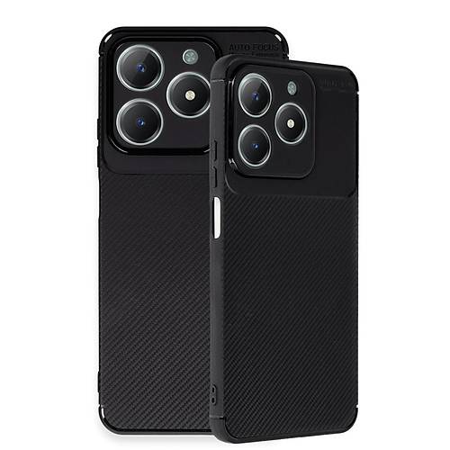 Realme C61 K�l�f Auto Focus Karbon Kapak - Siyah