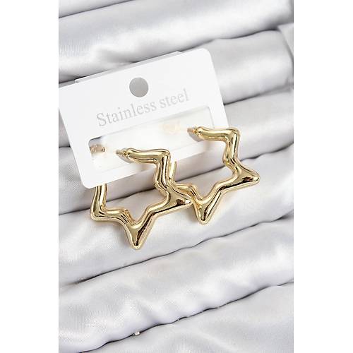 Pirin� Y�ld�z Model Gold Renk Kad�n K�pe