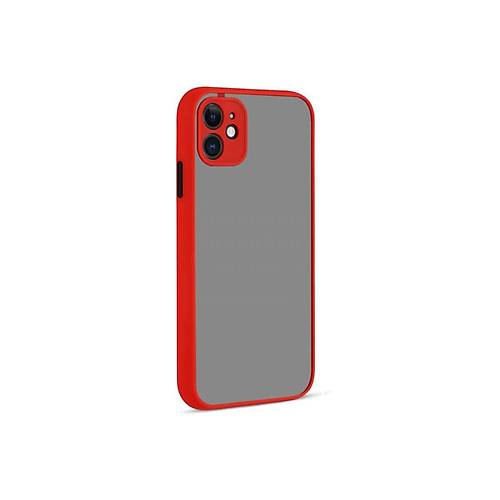 iPhone 12 K�l�f Montreal Silikon Kapak - K�rm�z�