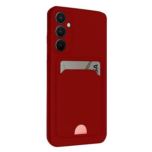 Galaxy S24 FE K�l�f Kelvin Kartvizitli Silikon - K�rm�z�