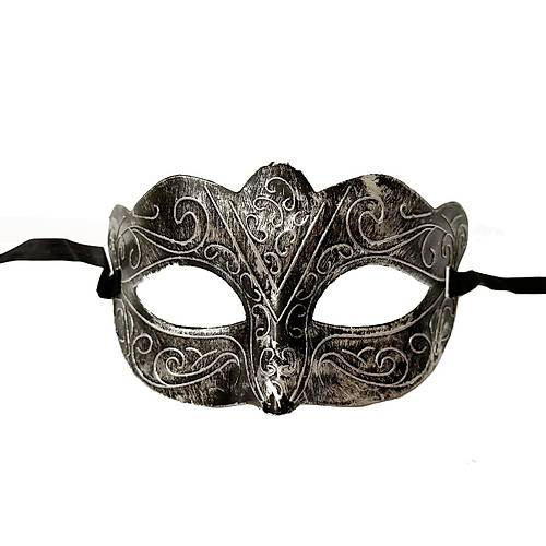 Maskeli Balo Antik Gri G�m�� Eskitilmi� Maske Balo Venedik