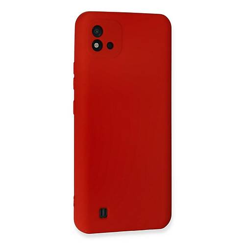 Realme C11 2021 K�l�f Nano i�i Kadife Silikon - K�rm�z�